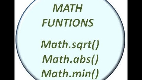 3- JAVA PROGRAMMING- MATH FUNCTIONS (THEORY) - BY PEUSH ARORA