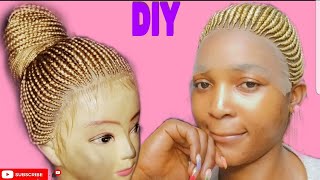 DIY MOST REALISTIC Braided Ponytail wig with expression No Frontal  No Lace / Cornrow @chrishairpire