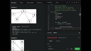 leetcode 2360.longest cycle in graph (Hard), Python, DFS