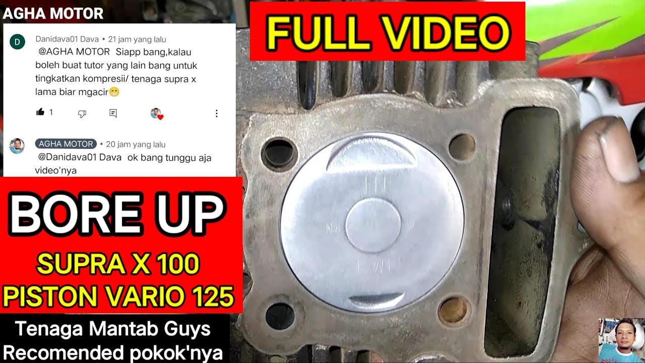 BORE UP SUPRA X 100 PISTON VARIO 125, gas njengat YouTube