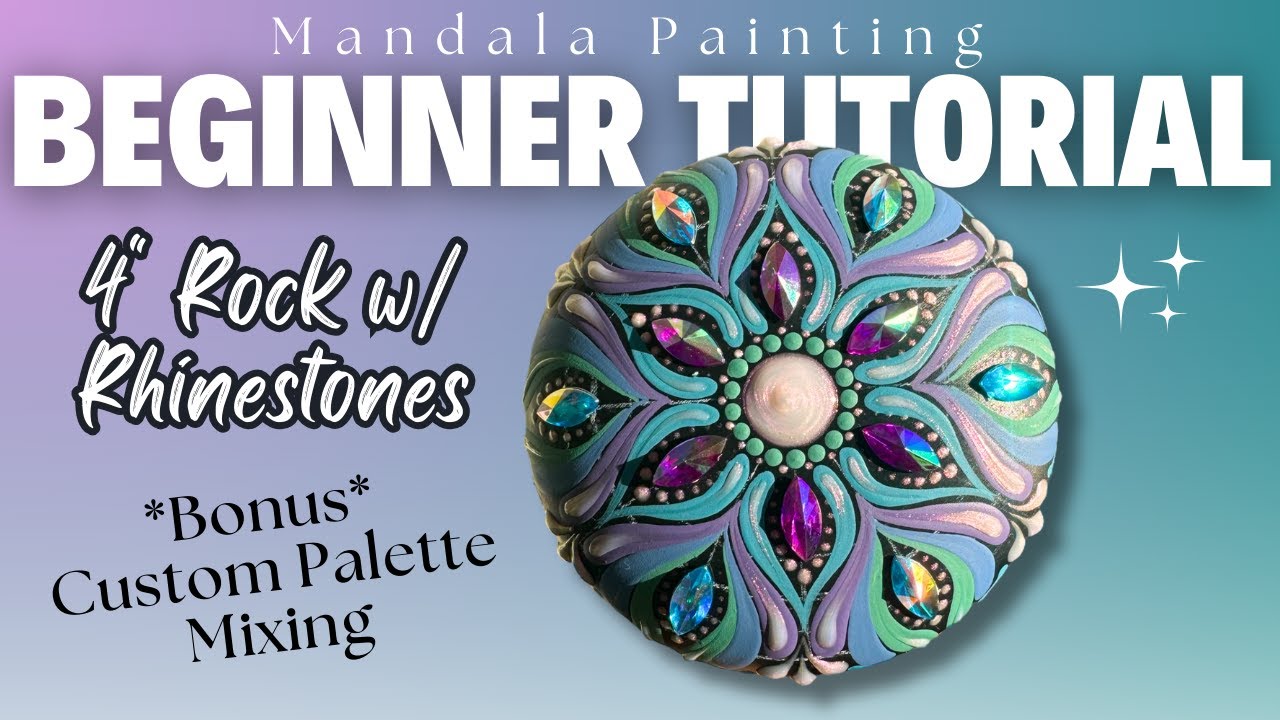 Easy 4-Inch Mandala Painting Tutorial for Beginners With Rhinestones
