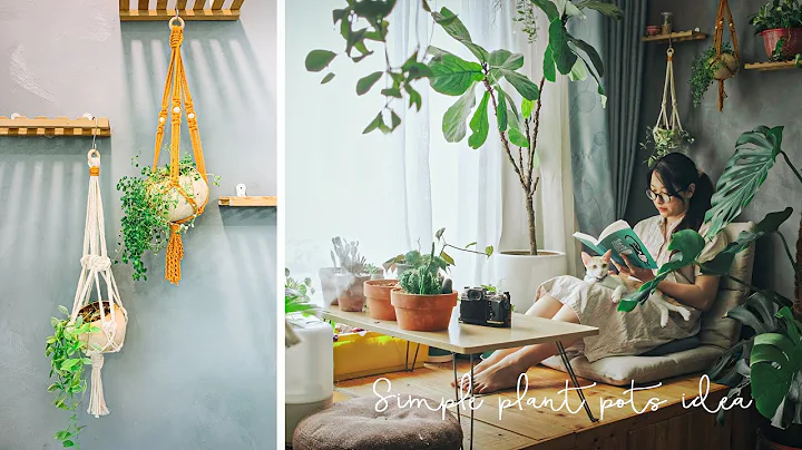 Sub) Simple Plant Pots made of Recycled Coconut Shell | DIY Hanging Pots by Macrame