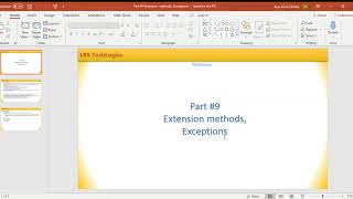Extension methods, Exceptions Part #9