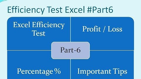 Efficiency Test Excel 6 | Profit - Loss | Percenatge | RVUNL | RSMSSB | Commercial Assistant | LDC