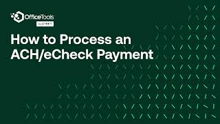 How to process an ACH eCheck payment