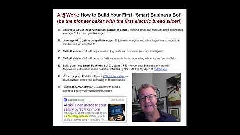 AI@Work: Build Your First Smart Business Bot for SMBs - Part 1
