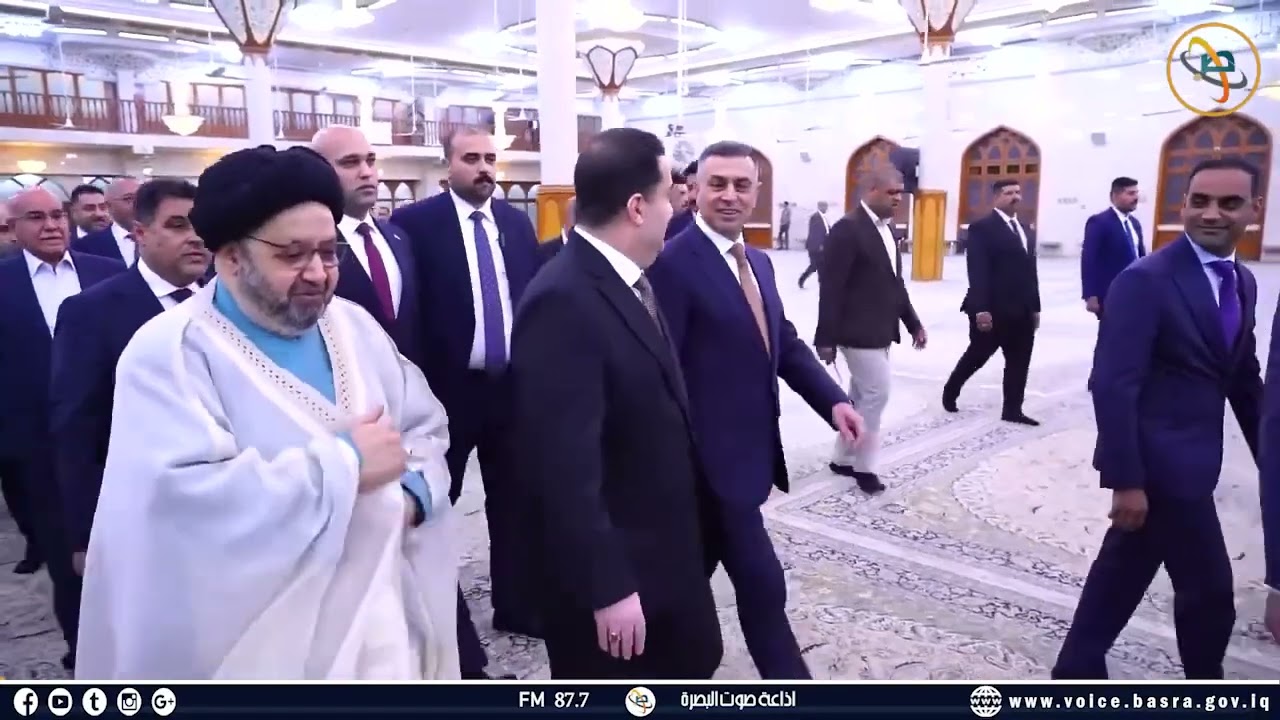 بحضور محافظ البصرة.لقطات من لقاء دولة رئيس الوزراء بزعيم الطائفة الشيخية ورجال الدين ووجهاء المحافظة