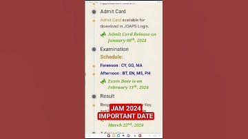 IIT JAM 2024 Important Dates #iitjam2024 #iitjam #physic