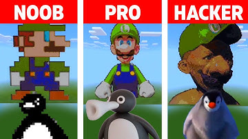 NOOB VS PRO VS HACKER Minecraft Pixel art✨Luigi