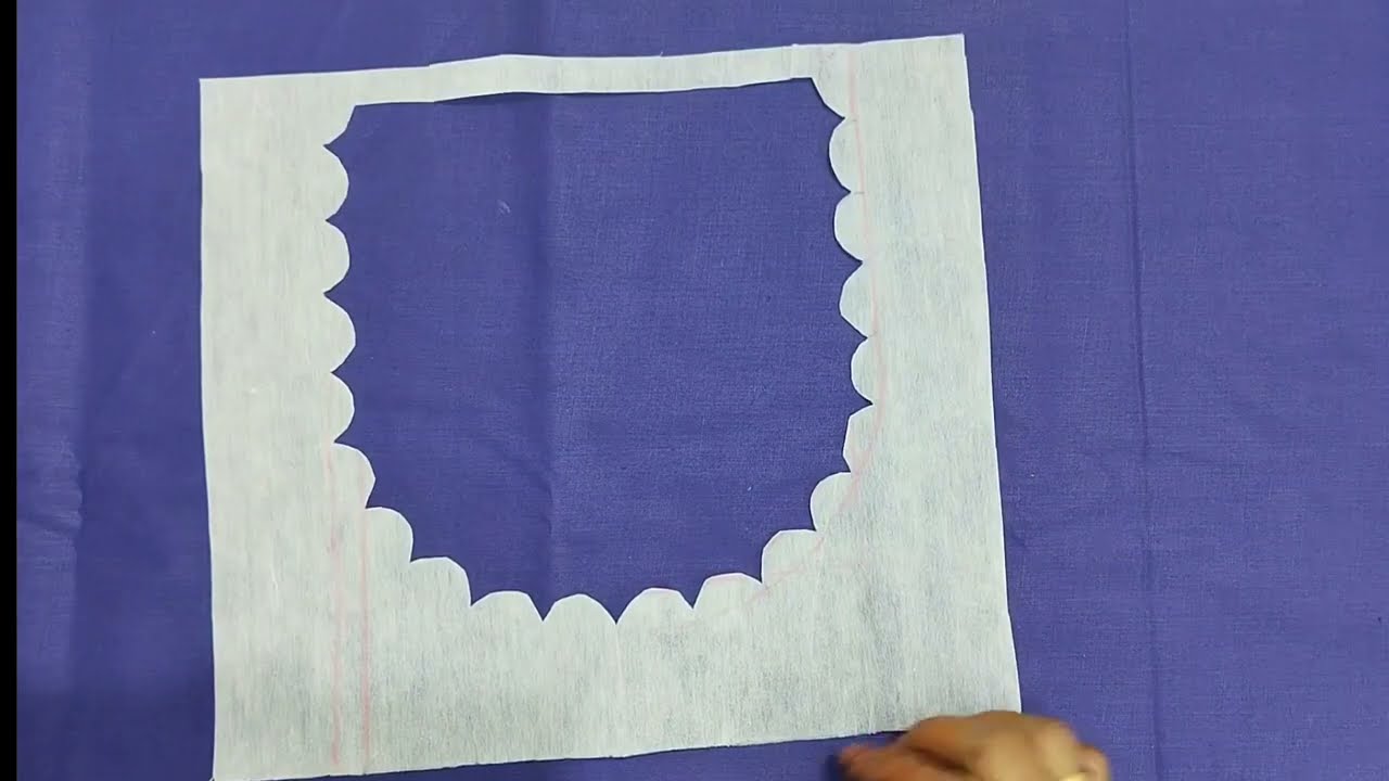 Blouse scallop neck design cutting and stitching | simple method cutting and stitching