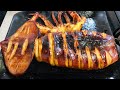 鉄板でイカを焼いて食べるだけの動画。