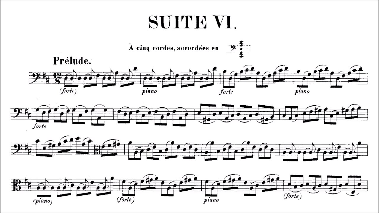 Bach - Cello Suite No. 6 in D Major, BWV 1012 (Score) - YouTube