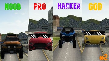 Noob vs Pro vs Hacker vs God - Extreme Car Driving Simulator || Impossible Stunt Challenge 2021 #2