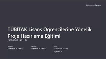Lisans Öğrencilerine Yönelik TÜBİTAK 2209 A/B Proje Hazırlama Eğitimi