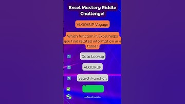 VLOOKUP Voyage I Crack the Code: Excel Mastery Riddle Challenge! 🧩✨ #exceleducation  #excelmastery