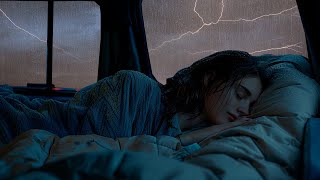 Goodbye Insomnia With Heavy Rain And Thunder In The Night - Rain Sounds For Sleep Well In 5 Minutes