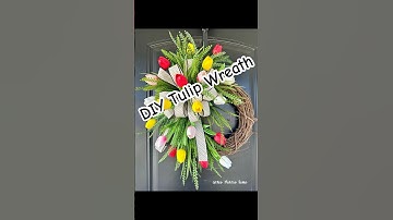 DIY Wreath with Tulips - so fun and easy! #crafts #diy #craftyhome #wreaths #springcrafts #tutorial