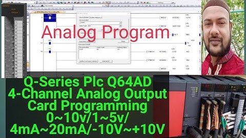 Q-Series Plc Q64AD 4-Channel Analog Output Card Programming 0~10v/1~5v/4mA~20mA/-10V~+10V, Gx-Works2
