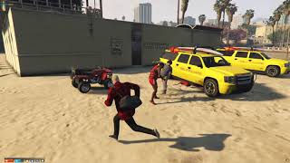 Stealing the lifeguards' car - GTA5 JustRP