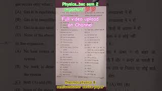 Thermal physics and semiconductor device paper of bsc sem 2 .. important 💯 CSJM University