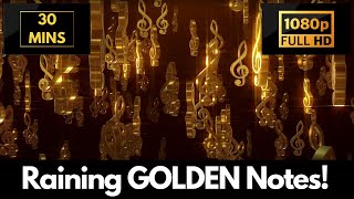 Raining Golden Musical Notes Screensaver | VJ Loop | 30 MINUTE Calming Wallpaper & LIVE Background! screenshot 5