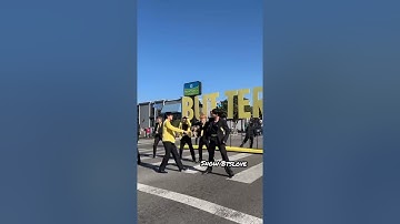 Bts dancing butter on streets for late late show with James Corden (vid credit: twt@SteveChung)