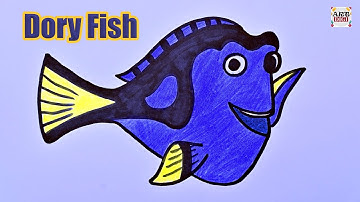 How to draw Dory Fish | Easy drawing tutorial for kids