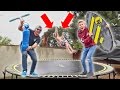 EXTREME TRAMPOLINE TRICKS IN THE RAIN!!!