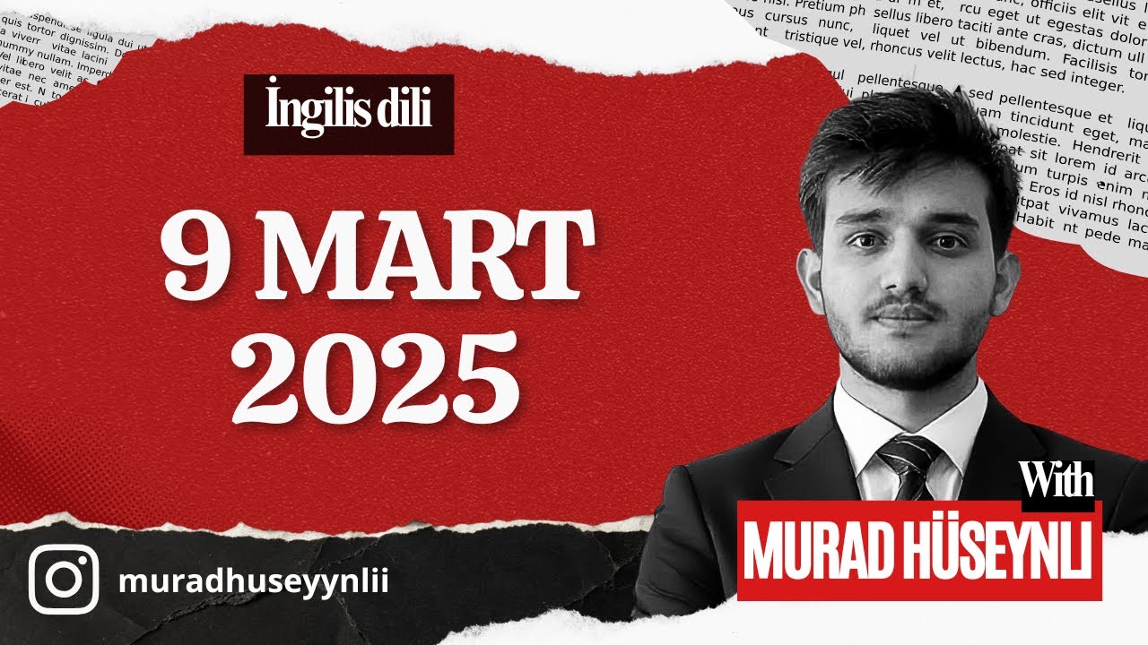 ✅❗️👉 9 mart 2025 buraxılış sualları | İngilis dili
