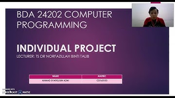 BDA24202 COMPUTER PROGRAMMING (AHMAD SYAFIQ CD160153)