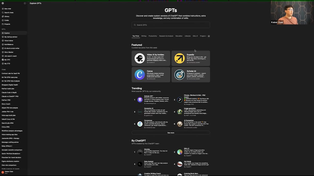 Building a Custom GPT for an AI Product Manager Side Project w/ Chat GPT