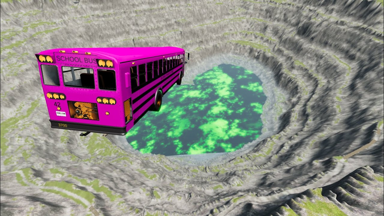 BeamNG.drive - Leap Of Death Car Jumps & Falls Into Red water