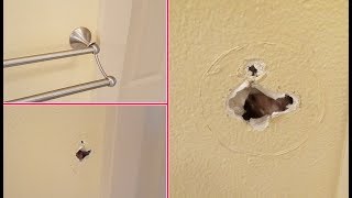 How to fix towel holder in drywall. Ремонт держателя для полотенец
