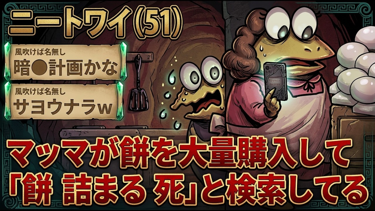 【アホの殿堂】 ニートワイ（51）マッマが餅を大量購入して 「餅　詰まる　ﾀﾋ」と検索してた  【2ch爆笑スレ】