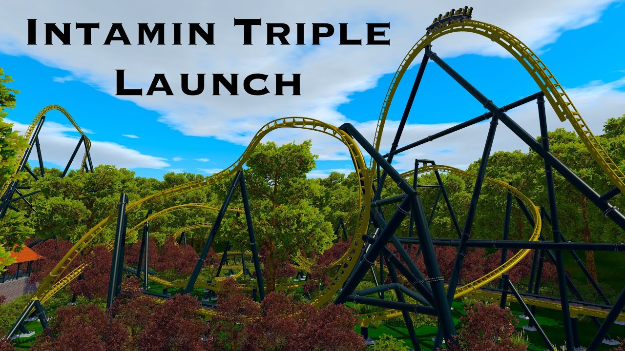 Ragnarok Intamin Triple Launch Coaster Two Top Hats NoLimits 2