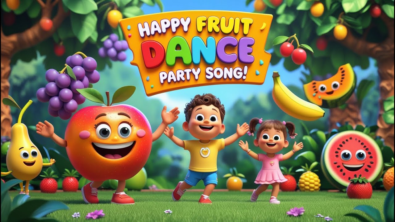 🍓🍉🎶 Happy Fruit Dance Party Song 🎵🍊🍎🍌🍇 | Yummy Fruits Song for Kids 🍍🍎🍉 ...