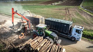 STAMMHOLZ hacken mit FENDT 1042 und MUS-MAX WT 12 | TBH Tim Bernhart | Transporte | Forst