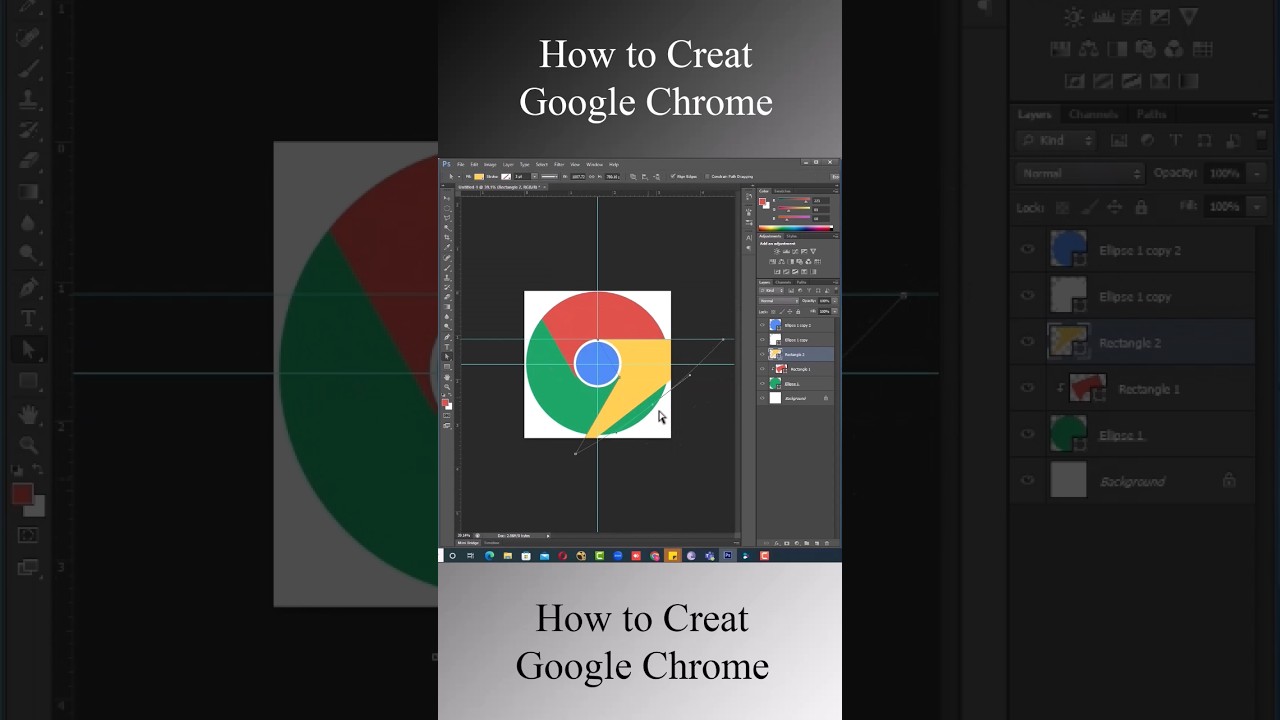 howeto create Google Chrome logo easy #shorts #ytshorts #vfx #photoshop #photoshoptutorial