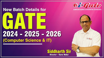 GATE CSE | Shape Your Career with iGate Bhilai | NEW BATCH Starting | 6 JUNE |  Siddharth Sir
