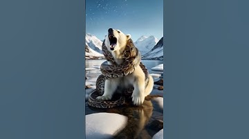 Giant Python attack male Polar Bear #python #bear #snake #nature #shorts #wildlife