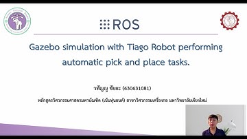 Gazebo simulation with Tiago Robot performing automatic pick and place tasks.