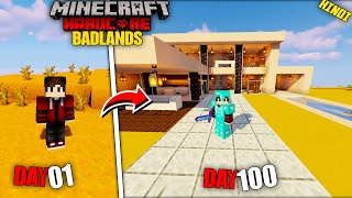 i survived 100 days in badlands only world in minecraft hardcore(hindi)