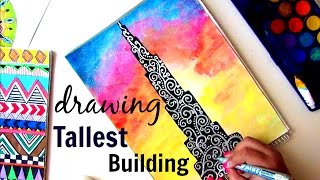 Drawing the Tallest Building // Burj Khalifa//New year-2017