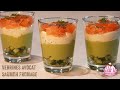 Recette de Verrines à l'Avocat, Concombre, Saumon et Fromage