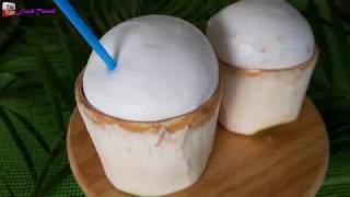 Coconut thai how to peel a fresh coconut Amazing Coconut Cutting Skill Coconuts fruit cover skin.