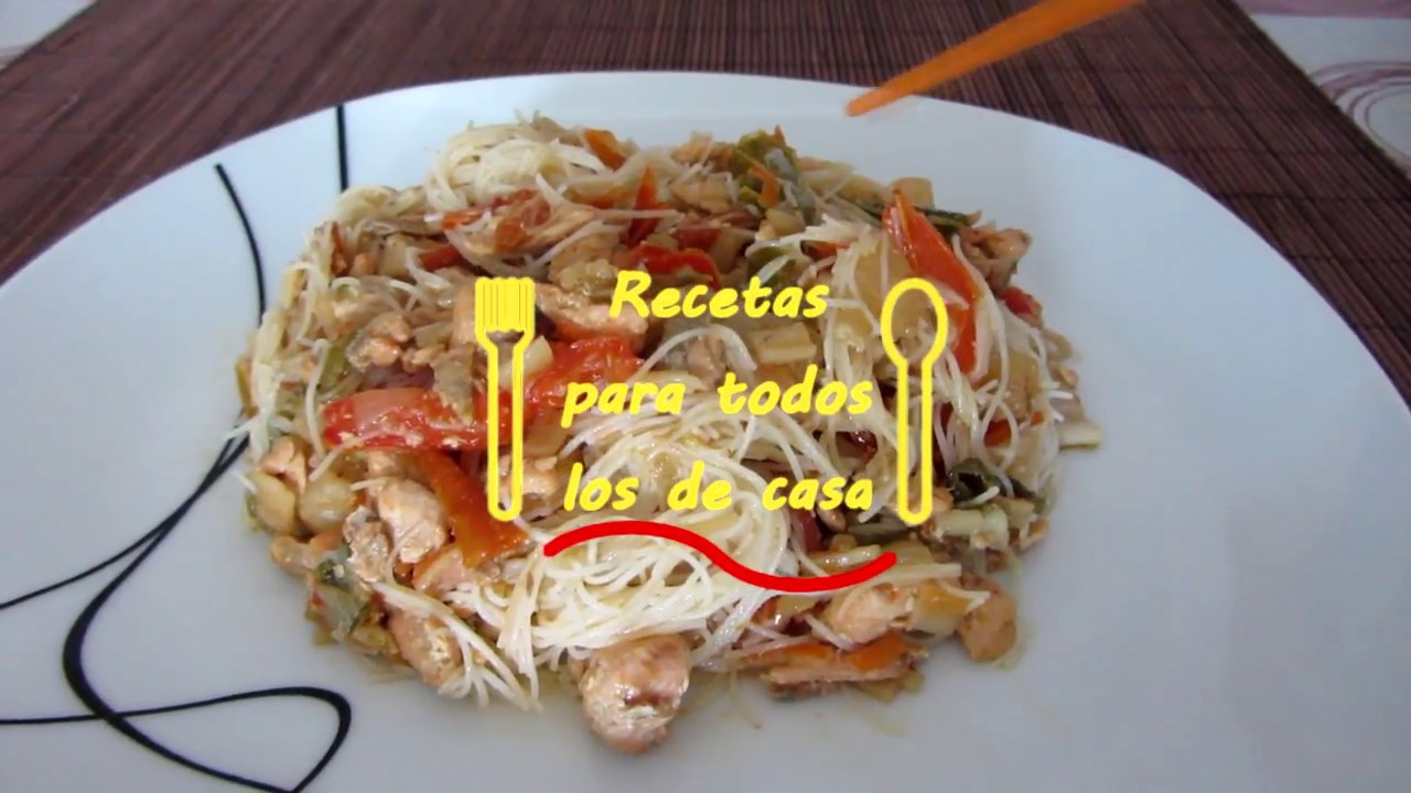 🍜➡️ FIDEOS de ARROZ CHINOS con Verduras y Gambas 🦐