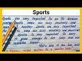 Easy English Paragraph on Sports | Write essay on Sports | How to write English Paragraph on Sports image