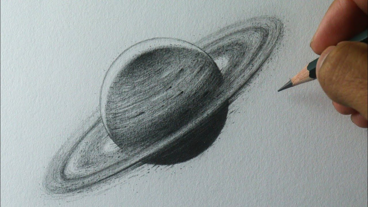 como desenhar um planeta Saturno passo a passo. atividade fácil e divertida  para o desenvolvimento e a criatividade das crianças. tutorial de desenho  de animais e objetos da série do alfabeto em