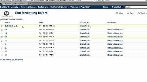 Page versions and revisions in Atlassian