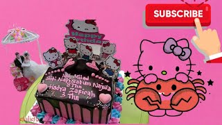 kue ultah hello kitty || cara hias kue ulang tahun hello kitty terbaru 2021
